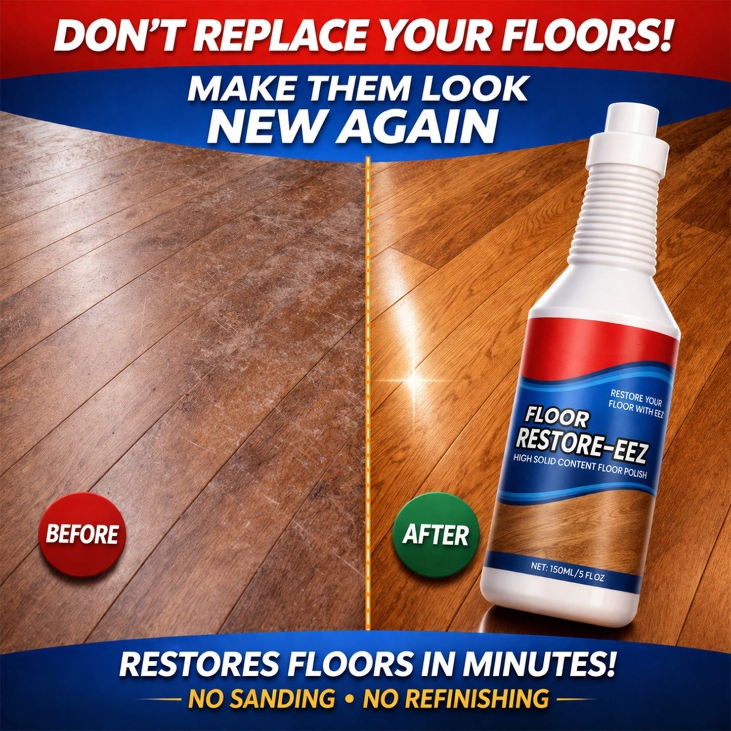 Miranovaa™ Floor Restorer – Fast-drying, non-toxic shine